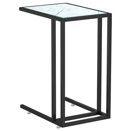 Vidaxl computer bijzettafel 50x35x65 cm gehard glas witmarmerkleurig