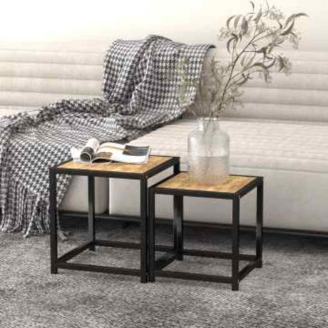 Vidaxl salontafels 2 st mdf zwart en geel