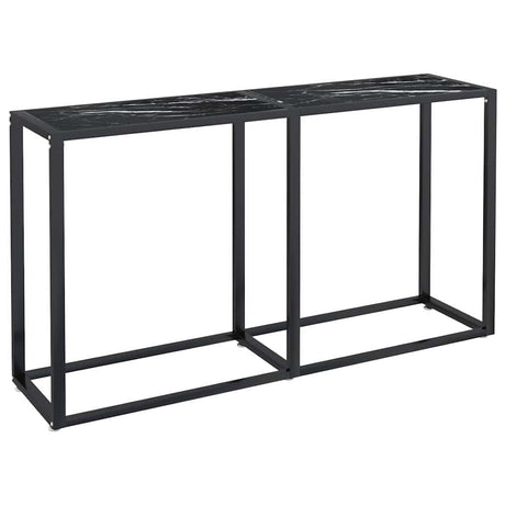 Vidaxl wandtafel 140x35x75,5 cm gehard glas zwartmarmerkleurig