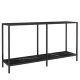 Vidaxl wandtafel 140x35x75,5 cm gehard glas zwart
