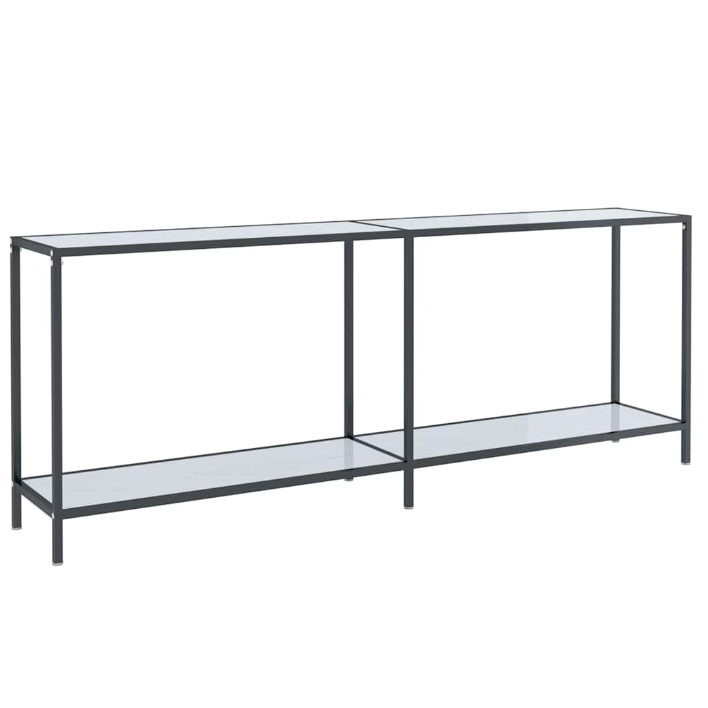 Vidaxl wandtafel 200x35x75,5 cm gehard glas wit