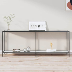Vidaxl wandtafel 200x35x75,5 cm gehard glas wit