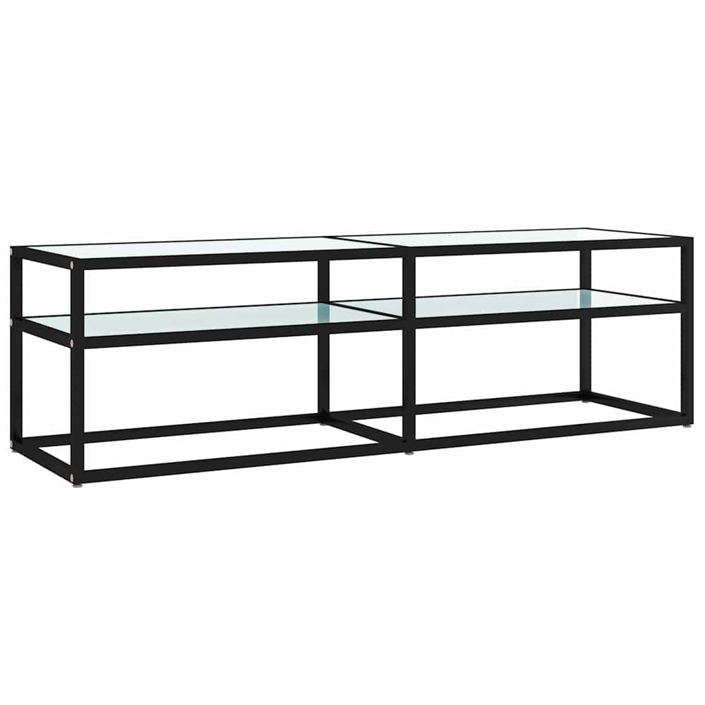 Vidaxl tv-meubel 140x40x40,5 cm gehard glas witmarmerkleurig