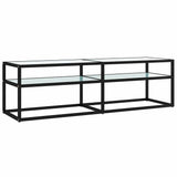 Vidaxl tv-meubel 140x40x40,5 cm gehard glas witmarmerkleurig