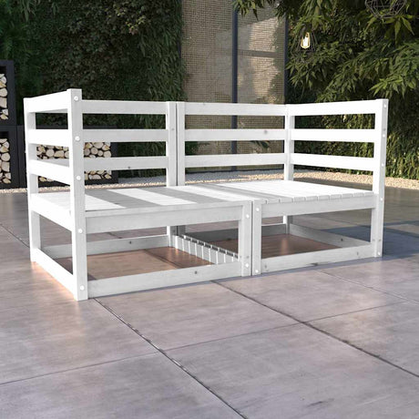 Vidaxl tuinbank 2-zits massief grenenhout wit