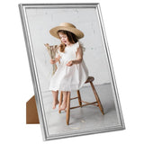 VIDAXL -Fotorahmen 3 PCs für Wand oder Tabelle 7x90 cm MDF Silberfarbe