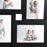 VIDAXL -Fotorahmen für 4x (13x18 cm) Foto MDF Schwarz