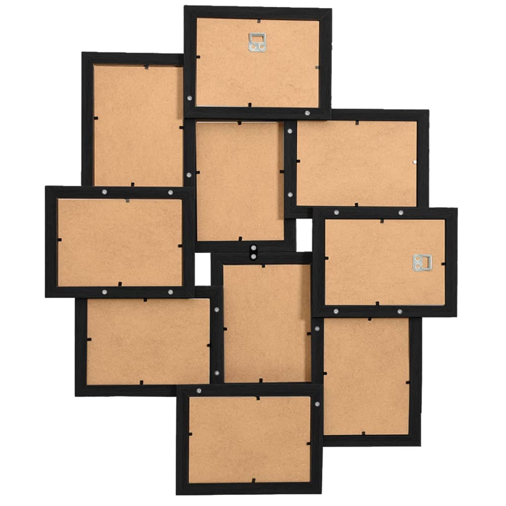 VIDAXL -Fotorahmen für 10x (10x15 cm) Foto MDF Schwarz