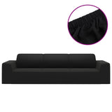 Vidaxl Vier -Eerer Bank Cover Stretch Polyester Trikotschwarz
