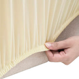 VIDAXL Drei -Eierer -Bankabdeckung Stretch Polyester -Jersey Cream -Colored