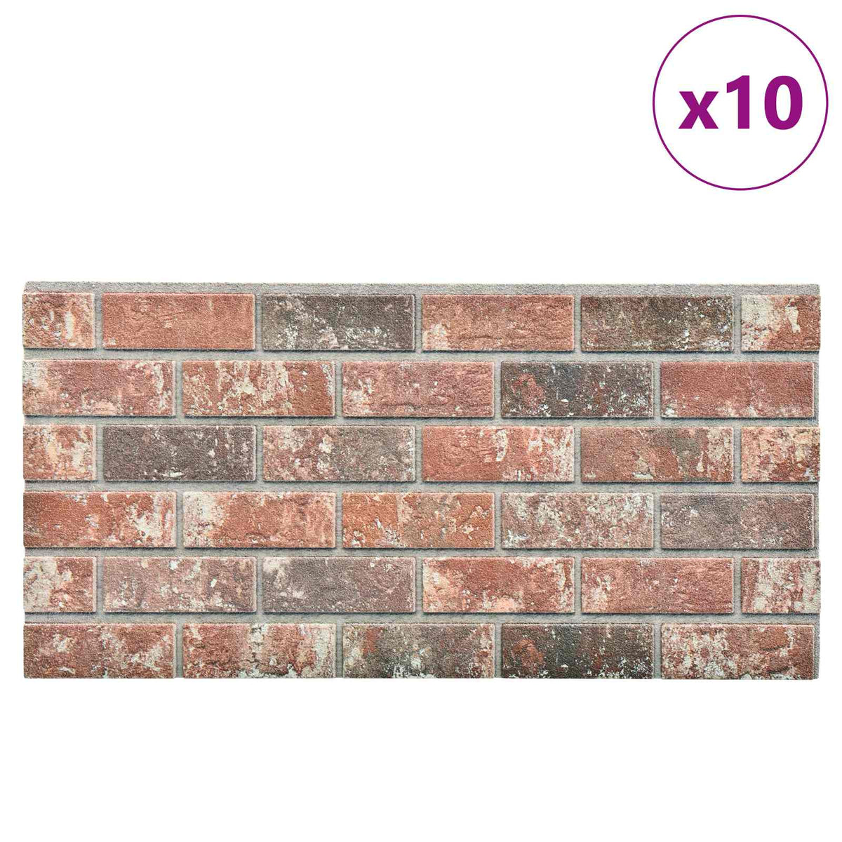 Vidaxl wandpanelen 10 st 100 x 50 cm donkerbruin en grijs eps-schuim