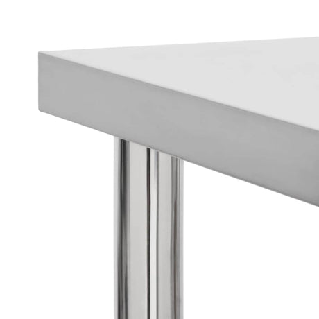 VIDAXL -Küchentisch mit Rädern 80x30x85 cm Edelstahl