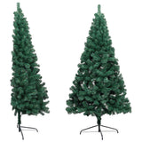 Vidaxl Kunstkerstboom mit Beleuchtung und Weihnachtsbällen halb 240 cm Grün