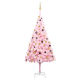 Vidaxl Kunstkerstboom mit Beleuchtung und Weihnachtskugeln 240 cm PVC Pink