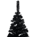Vidaxl Kunstkerstboom mit Beleuchtung und Weihnachtskugeln 150 cm PVC Schwarz