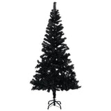 Vidaxl Kunstkerstboom mit Beleuchtung und Weihnachtskugeln 240 cm PVC Schwarz