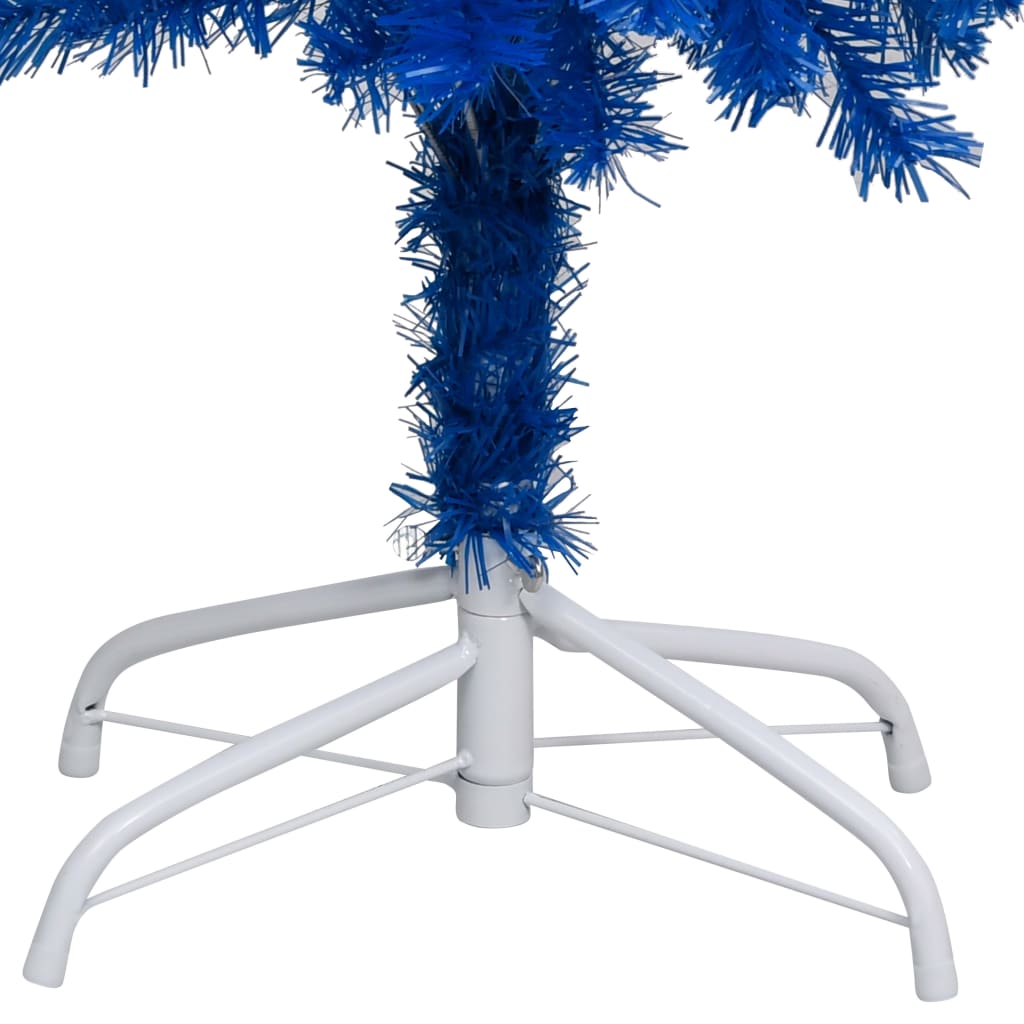 Vidaxl Kunstkerstboom mit Beleuchtung und Weihnachtskugeln 180 cm PVC Blau