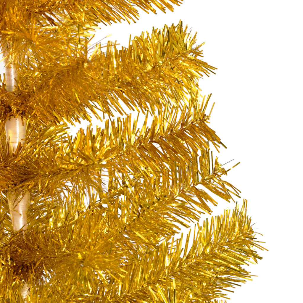 Vidaxl Kunstkerstboom mit Beleuchtung und Weihnachtskugeln 210 cm Haustier Gold