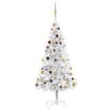Vidaxl Kunstkerstboom mit Beleuchtung und Weihnachtskugeln 180 cm Haustier Silber
