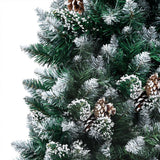 VIDAXL KUNSTKERSTBOOM mit Lichtheiligbällen Kiefernkegel 180 cm