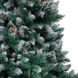VIDAXL KUNSTKERSTBOOM mit Leuchten Weihnachtsbällchen Kiefernkegel 210 cm