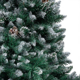 VIDAXL KUNSTKERSTBOOM mit Leuchten Weihnachtsbällchen Kiefernkegel 210 cm
