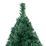 Vidaxl Kunstkerstboom mit Beleuchtung und Weihnachtskugeln 210 cm PVC Green