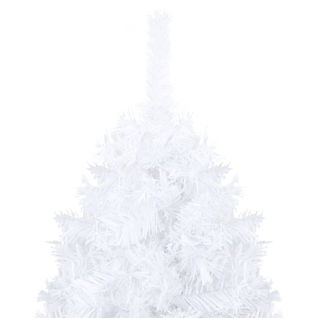 Vidaxl Kunstkerstboom mit Beleuchtung und Weihnachtskugeln 150 cm PVC Weiß