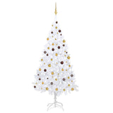 Vidaxl Kunstkerstboom mit Beleuchtung und Weihnachtsbällen 240 cm Weiß