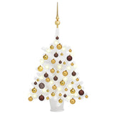 Vidaxl Kunstkerstboom mit Beleuchtung und Weihnachtsbällen 65 cm Weiß