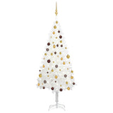 Vidaxl Kunstkerstboom mit Beleuchtung und Weihnachtsbällen 180 cm Weiß