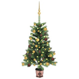 Vidaxl Kunstkerstboom mit Beleuchtung und Weihnachtsbällen 90 cm Grün