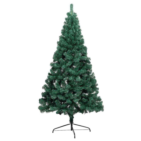 Vidaxl Kunstkerstboom mit Beleuchtung und Weihnachtsbällen halb nach 120 cm Grün