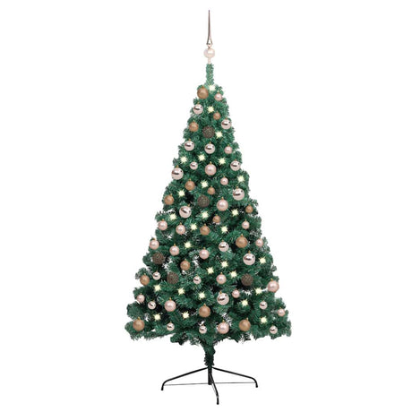 Vidaxl Kunstkerstboom mit Beleuchtung und Weihnachtsbällen bei halb 150 cm grün