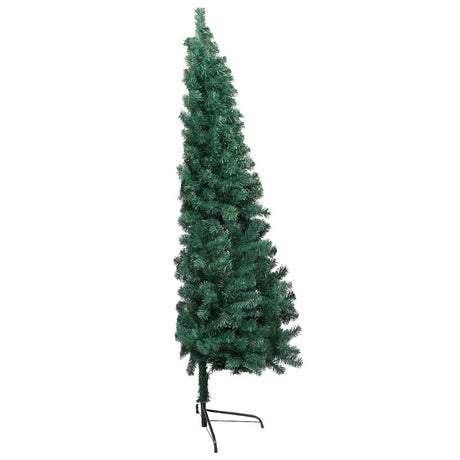 Vidaxl Kunstkerstboom mit Beleuchtung und Weihnachtsbällen halb nach 210 cm Grün