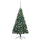 Vidaxl Kunstkerstboom mit Beleuchtung und Weihnachtsbällen halb 240 cm Grün