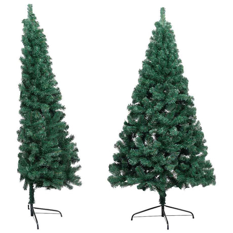 Vidaxl Kunstkerstboom mit Beleuchtung und Weihnachtsbällen halb 240 cm Grün