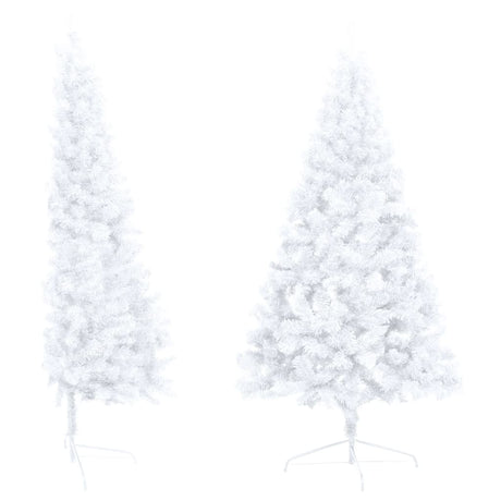 Vidaxl Kunstkerstboom mit Beleuchtung und Weihnachtsbällen halb 150 cm weiß