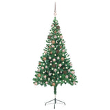 VIDAXL KUNSTKERSTBOOM mit Beleuchtung und Weihnachtsbällen 380 Zweige 150 cm