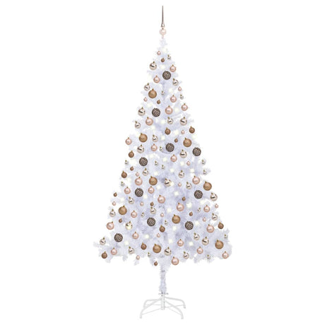 VIDAXL KUNSTKERSTBOOM mit Beleuchtung und Weihnachtskugeln 910 Zweige 210 cm