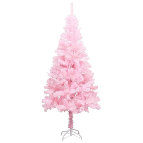 Vidaxl Kunstkerstboom mit Beleuchtung und Weihnachtskugeln 120 cm PVC Pink