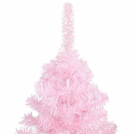 Vidaxl Kunstkerstboom mit Beleuchtung und Weihnachtskugeln 120 cm PVC Pink