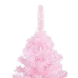Vidaxl Kunstkerstboom mit Beleuchtung und Weihnachtskugeln 150 cm PVC Pink
