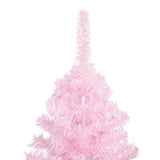 Vidaxl Kunstkerstboom mit Beleuchtung und Weihnachtskugeln 150 cm PVC Pink