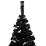Vidaxl Kunstkerstboom mit Beleuchtung und Weihnachtskugeln 150 cm PVC Schwarz