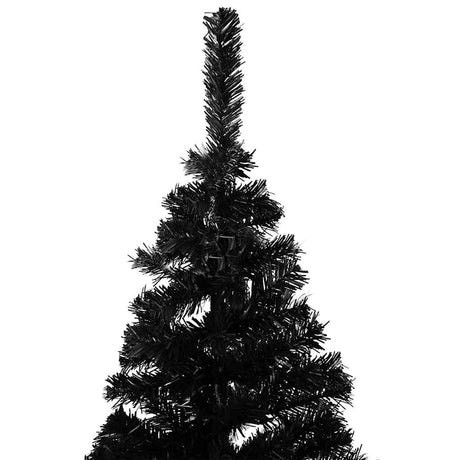 Vidaxl Kunstkerstboom mit Beleuchtung und Weihnachtskugeln 180 cm PVC Schwarz