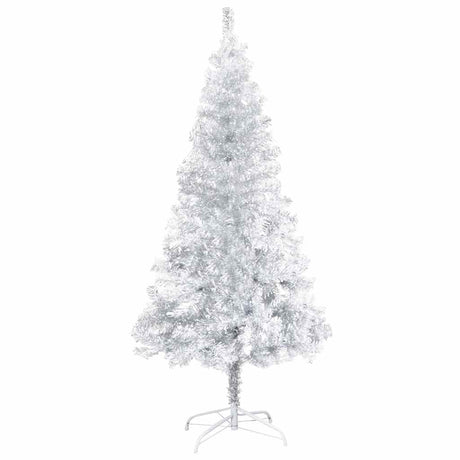 Vidaxl kunstkerstboom met verlichting en kerstballen 120 cm pet zilver