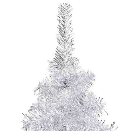 Vidaxl kunstkerstboom met verlichting en kerstballen 120 cm pet zilver