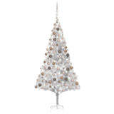 Vidaxl Kunstkerstboom mit Beleuchtung und Weihnachtskugeln 210 cm Haustier Silber