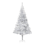 Vidaxl Kunstkerstboom mit Beleuchtung und Weihnachtskugeln 210 cm Haustier Silber